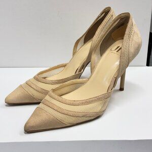 JLO JENNIFER LOPEZ Mandrea d'Orsay Pump 3.5" Stiletto Tan Women's Size 6/36.5